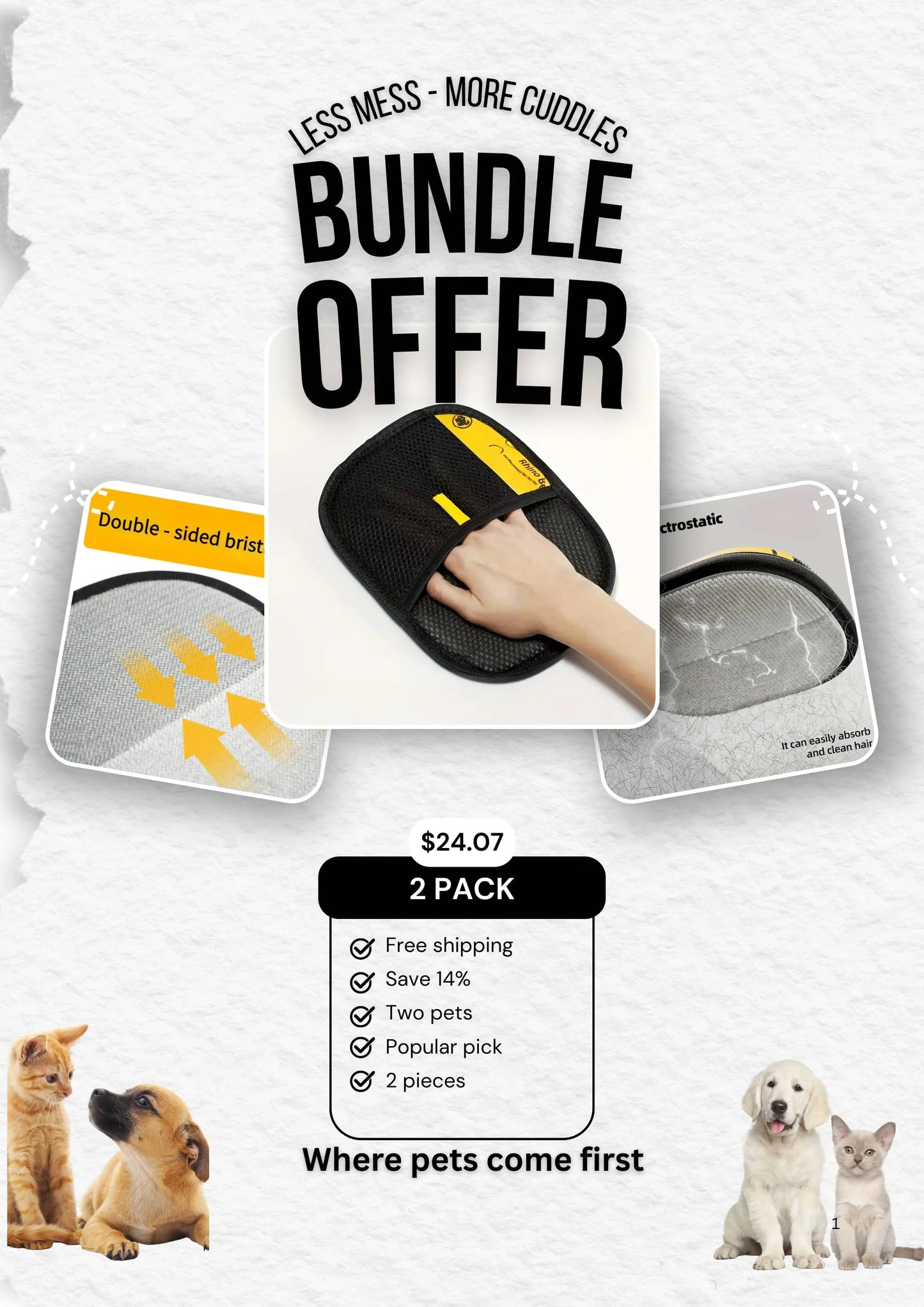 Petskape Pet Hair Remover Gloves